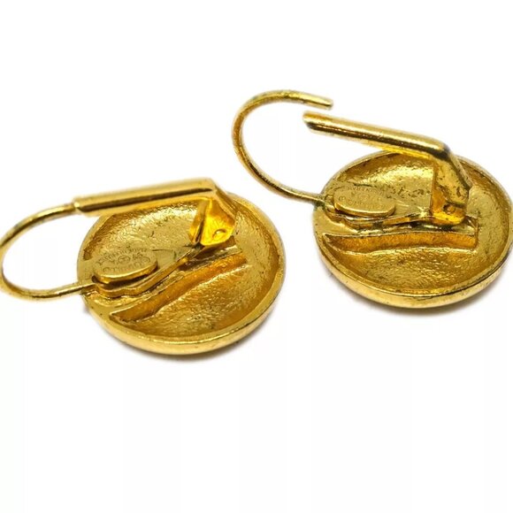 Chanel CC Button Earrings Clip-On Gold 97A 134175 - Picture 3 of 4